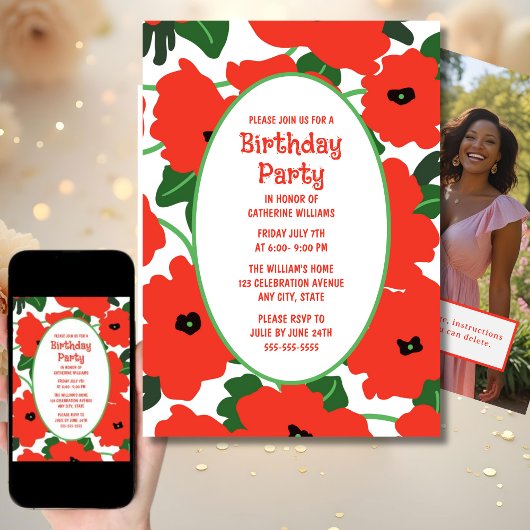 Invitation de fête d'anniversaire n'importe quel â