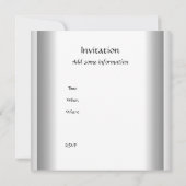 Invitation de fête d'anniversaire noir et blanc (Dos)