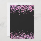 Invitation de fête d'anniversaire noire et rose (Dos)