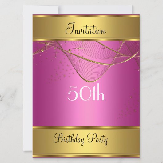 Invitation de fête d'anniversaire Or 50e Anniversa (Devant)