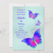 Invitation de fête d'anniversaire papillon (Devant)