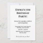 Invitation de fête d'anniversaire personnalisée (Devant)