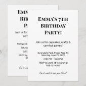 Invitation de fête d'anniversaire personnalisée (Devant / Derrière)