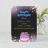 Invitation de fête d'anniversaire personnalisée (Debout devant)