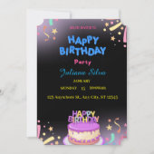 Invitation de fête d'anniversaire personnalisée (Devant)