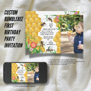 Invitation de fête d'anniversaire personnalisée Bu