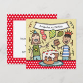 Invitation de fête d'anniversaire personnalisée po (Devant / Derrière)