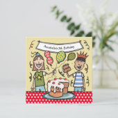 Invitation de fête d'anniversaire personnalisée po (Debout devant)