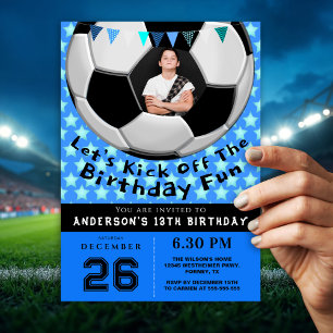 Invitation de fête d'anniversaire photo sportive