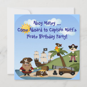 Invitation de fête d'anniversaire Pirate