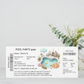 Invitation de fête d'anniversaire Piscine de Style (Debout devant)