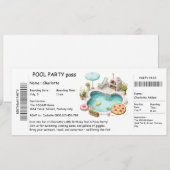 Invitation de fête d'anniversaire Piscine de Style (Devant / Derrière)