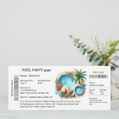 Invitation de fête d'anniversaire piscine de style (Debout devant)