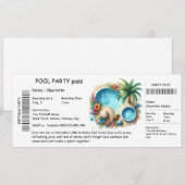 Invitation de fête d'anniversaire piscine de style (Devant / Derrière)