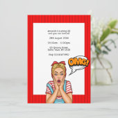 Invitation de fête d'anniversaire Pop Art Comic (Debout devant)