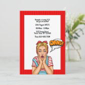 Invitation de fête d'anniversaire Pop Art Comic (Debout devant)