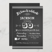 Invitation de fête d'anniversaire pour adultes 50e (Devant / Derrière)