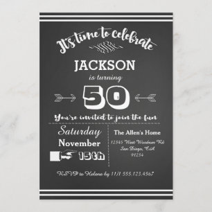 Invitation de fête d'anniversaire pour adultes 50e