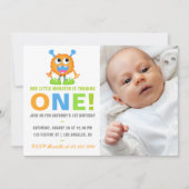 Invitation de fête d'anniversaire pour bébé garçon (Devant)