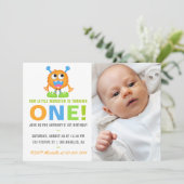 Invitation de fête d'anniversaire pour bébé garçon (Debout devant)