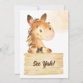 Invitation de fête d'anniversaire pour bébé petit  (Dos)