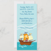 Invitation de fête d'anniversaire pour enfant pira (Dos)