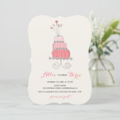 Invitation de fête d'anniversaire pour fille avec (Debout devant)