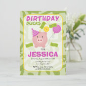 Invitation de fête d'anniversaire pour fille avec (Debout devant)