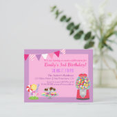 Invitation de fête d'anniversaire pour fille sur l (Debout devant)