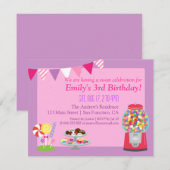 Invitation de fête d'anniversaire pour fille sur l (Devant / Derrière)