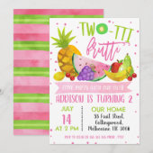 Invitation de fête d'anniversaire pour filles deux (Devant / Derrière)