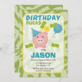 Invitation de fête d'anniversaire pour garçon avec (Devant / Derrière)