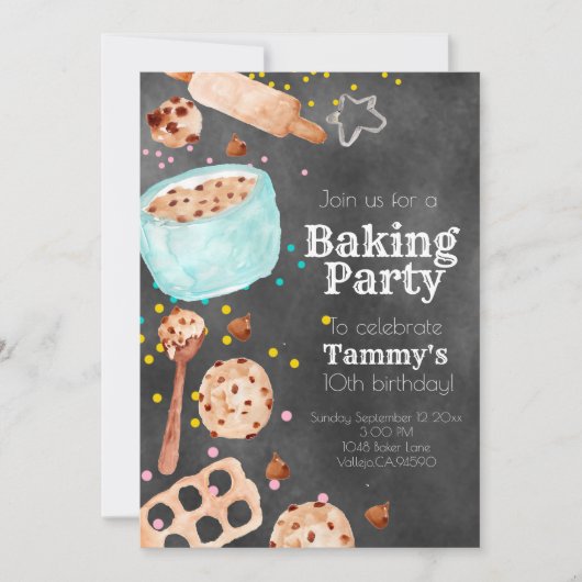 invitation de fête d'anniversaire pour la cuisson  (Devant)