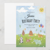 Invitation de fête d'anniversaire pour les enfants (Devant / Derrière)