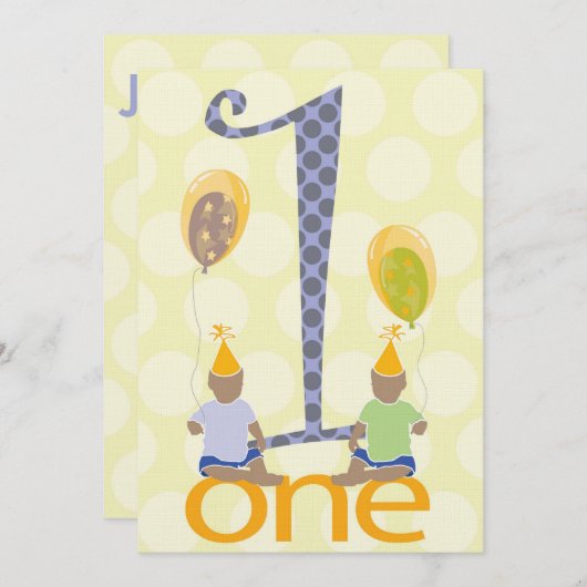 Invitation de fête d'anniversaire pour les garçons (Devant / Derrière)