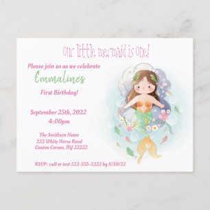 Invitation de fête d'anniversaire pour petite fill