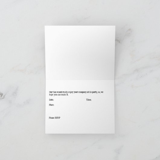 Invitation de fête d'anniversaire pour son avec th (Intérieur)