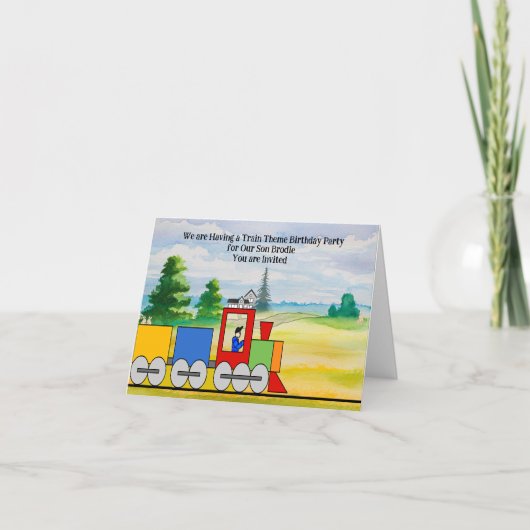 Invitation de fête d'anniversaire pour son avec th (Devant)