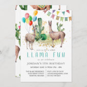 Invitation de fête d'anniversaire pour toute la Ll (Devant / Derrière)