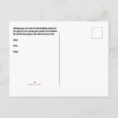 Invitation de fête d'anniversaire pour un garçon d (Dos)