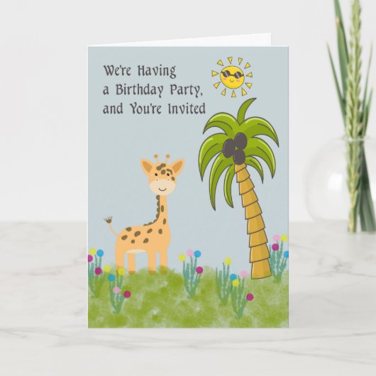 Invitation de fête d'anniversaire, pour une fête a (Devant)