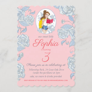 Invitation de fête d'anniversaire, Princesse Belle