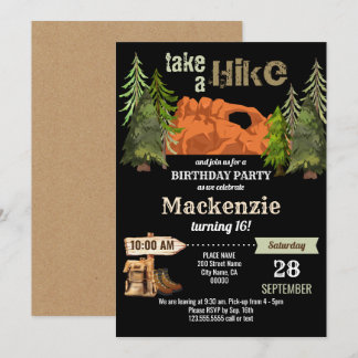 Invitation de fête d'anniversaire randonnée
