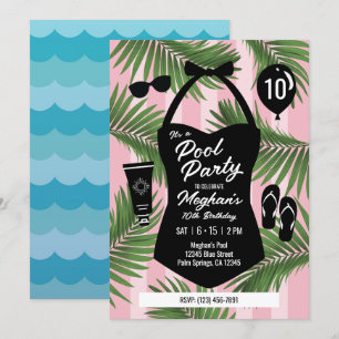 Invitation de fête d'anniversaire rétro autour de 