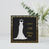 Invitation de fête d'anniversaire Robe blanche (Debout devant)