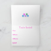 Invitation de fête d'anniversaire rose (Intérieur)
