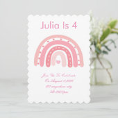 invitation de fête d'anniversaire rose (Debout devant)