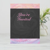 Invitation de fête d'anniversaire rose et noir (Debout devant)