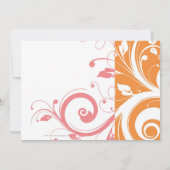 Invitation de fête d'anniversaire rose et orange (Dos)