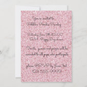 Invitation de fête d'anniversaire rose et vert Dac (Dos)